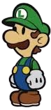 a png of Luigi with a neutral expression, facing left.