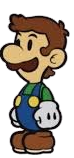 a png of Luigi without his hat, facing left.
