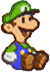 a non-transparent gif of Luigi sitting.